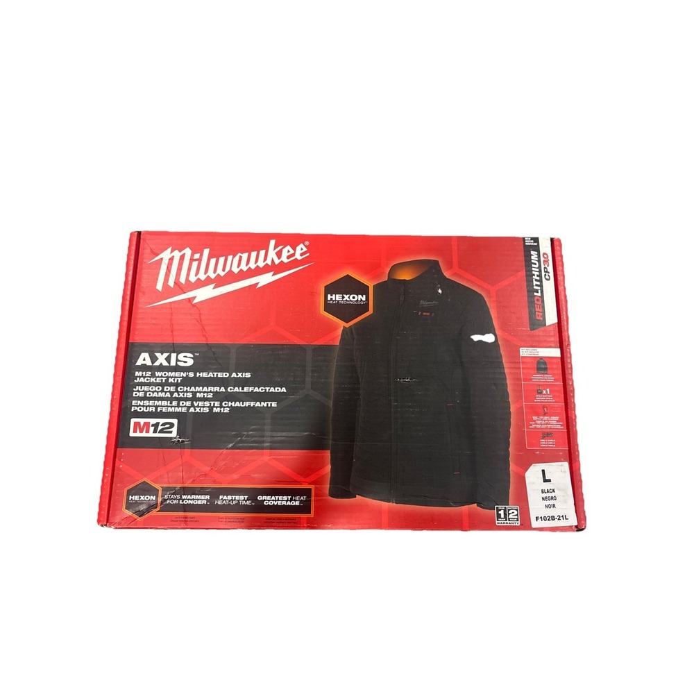 Milwaukee Tool F102b-21L Women's Heated Jacket,  Black,  Heats 3 To 12 Hours ,